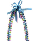 Slate Blue and Pastel Multicolor 3/8" Ribbon Lei