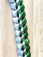 Forest Green and White 5/8" Ribbon Lei