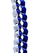 Royal Blue and White 5/8" Ribbon Lei