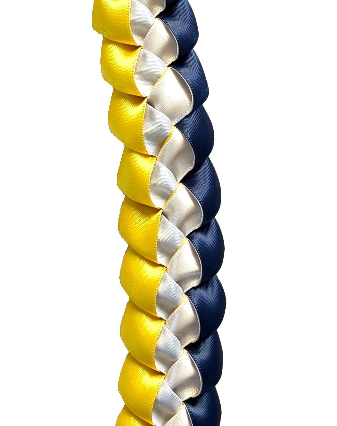 Navy Blue, Yellow, and White 5/8" Ribbon Lei