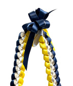 Navy Blue, Yellow, and White 5/8" Ribbon Lei