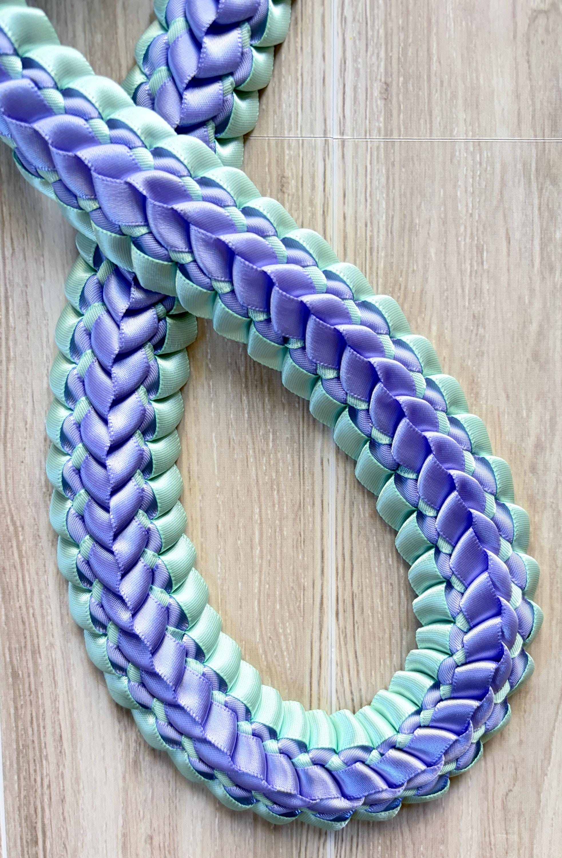 Iris and Mint Double Ribbon Lei