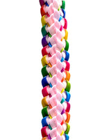 Pink and Pastel Multicolor Double Ribbon Lei