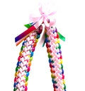 Pink and Pastel Multicolor Double Ribbon Lei