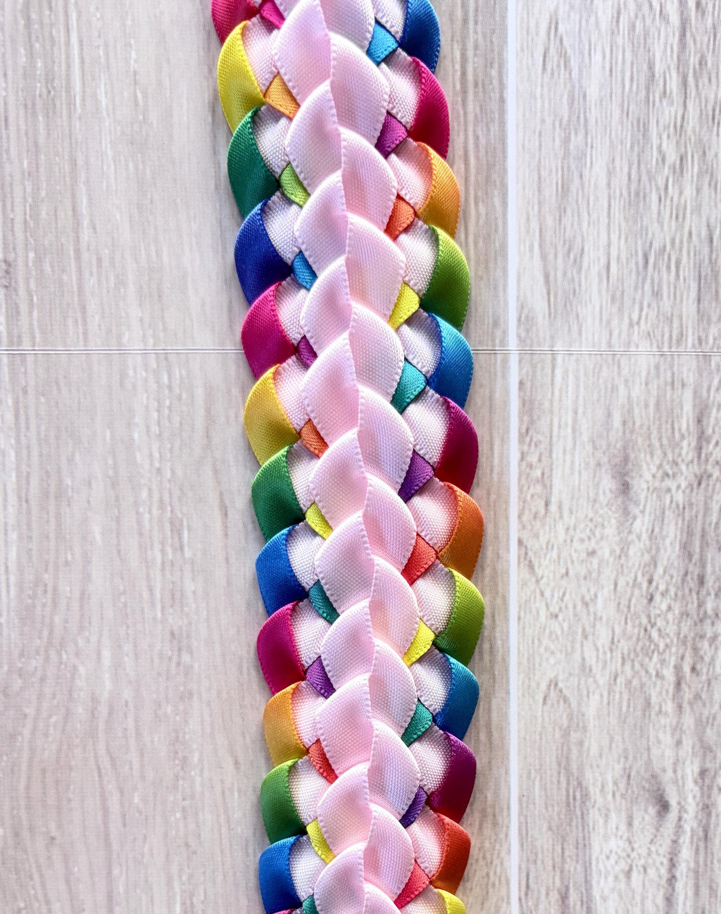 Pink and Pastel Multicolor Double Ribbon Lei