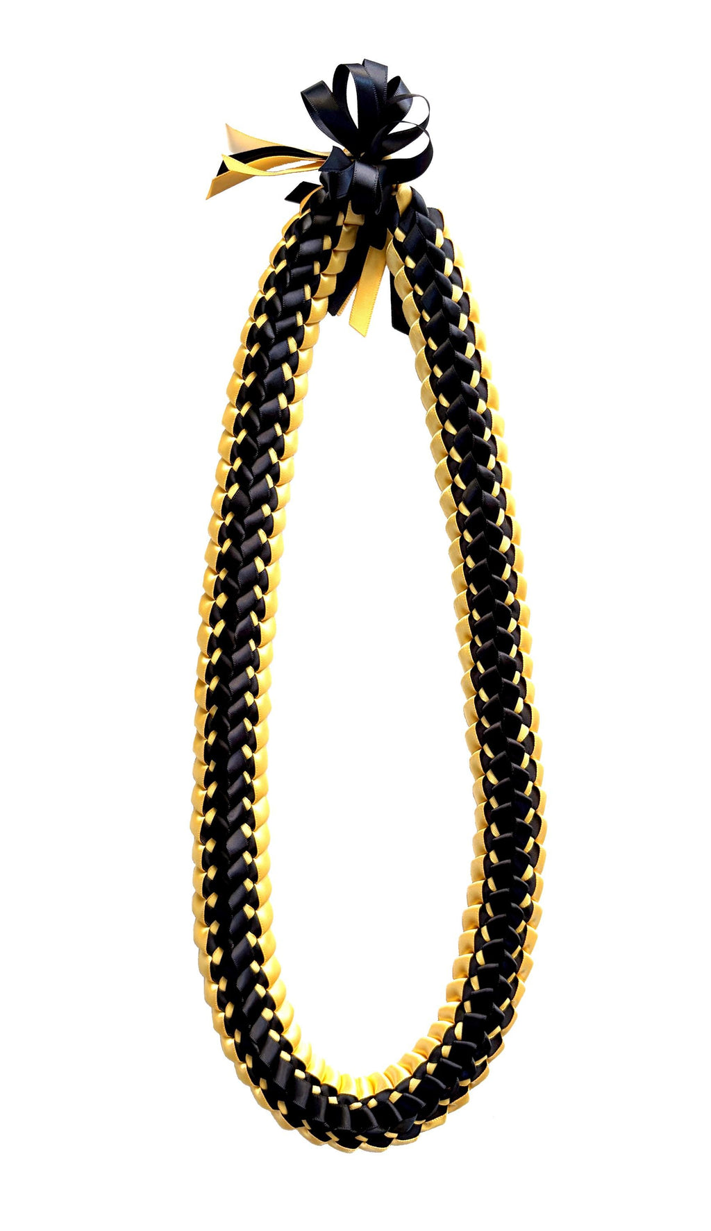 Black and Gold Double Ribbon Lei