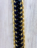 Black and Gold Double Ribbon Lei