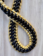 Black and Gold Double Ribbon Lei