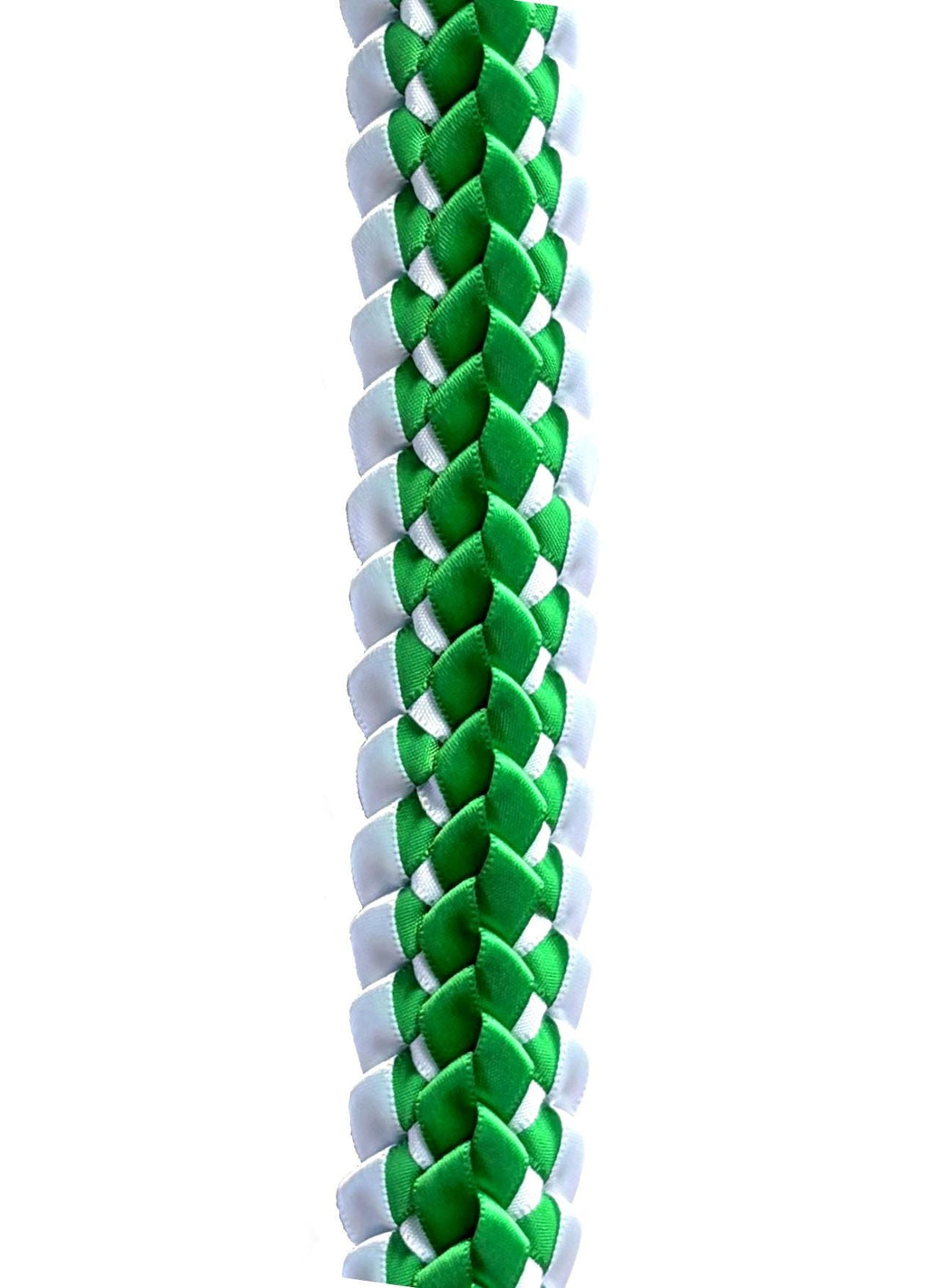 Emerald Green and White Double Ribbon Lei