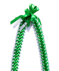Emerald Green and White Double Ribbon Lei