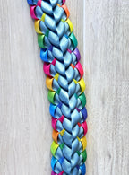 Slate Blue and Pastel Multicolor Ribbon Lei