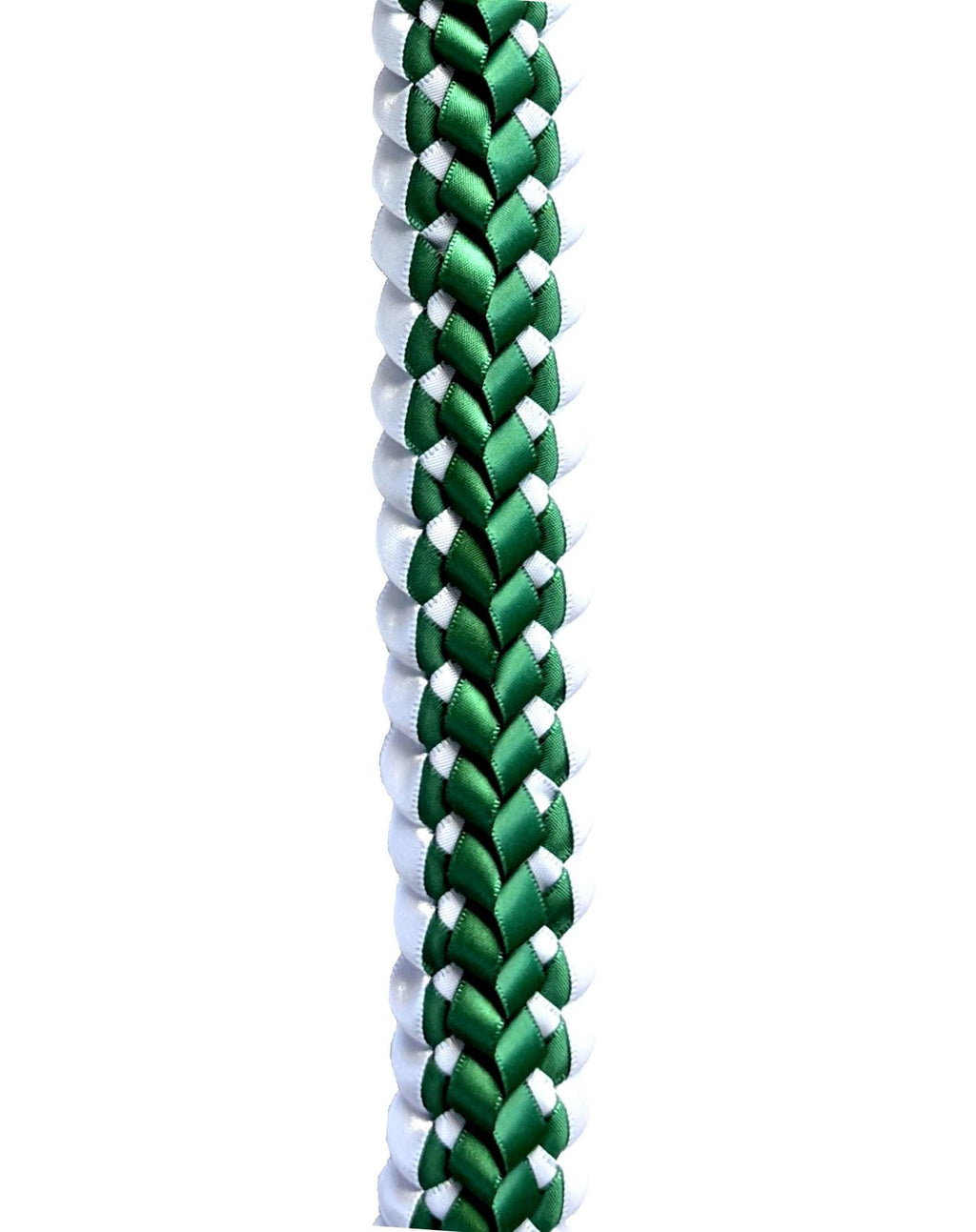 Forest Green and White Double Ribbon Lei