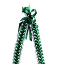 Forest Green and White Double Ribbon Lei