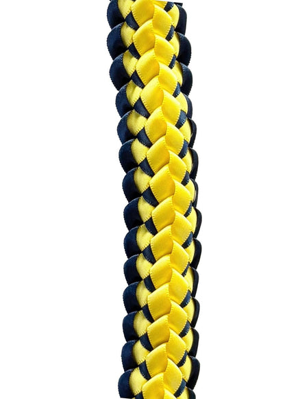 Navy Blue and Yellow Double Ribbon Lei
