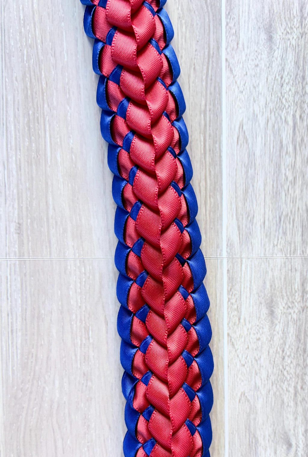 Royal Blue and Red Double Ribbon Lei