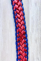Royal Blue and Red Double Ribbon Lei