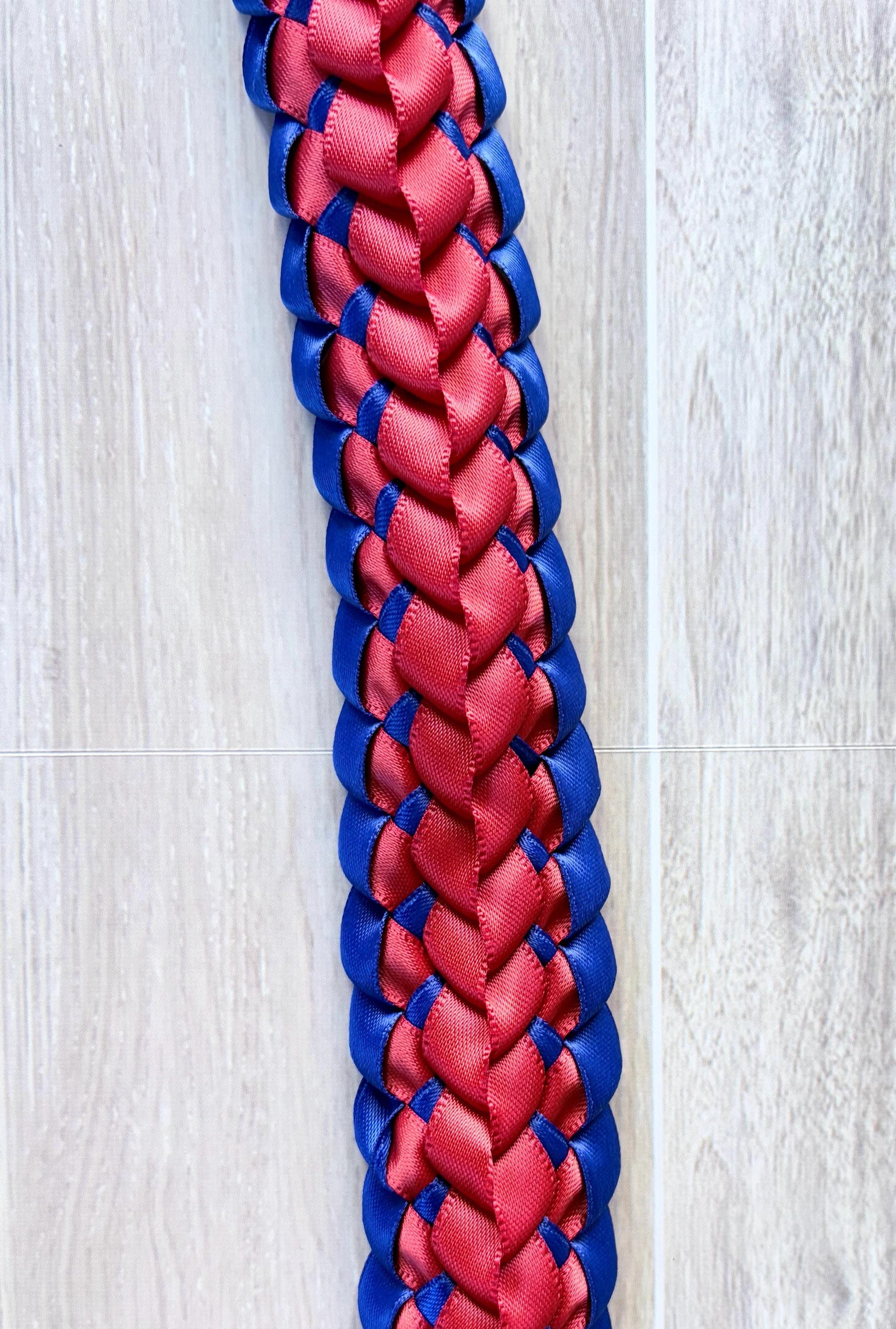 Royal Blue and Red Double Ribbon Lei