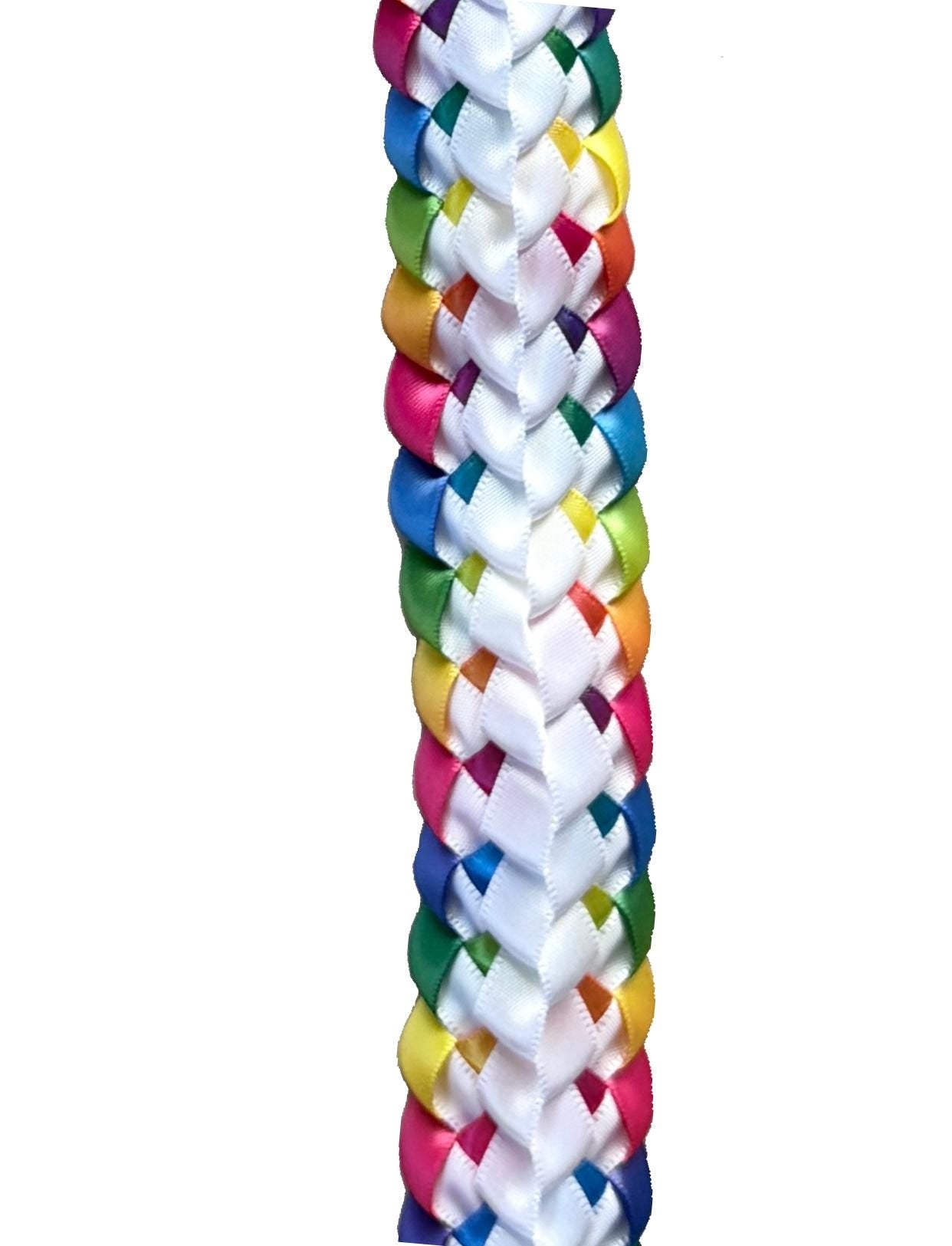 White and Pastel Multicolor Ribbon Lei