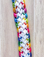White and Pastel Multicolor Ribbon Lei