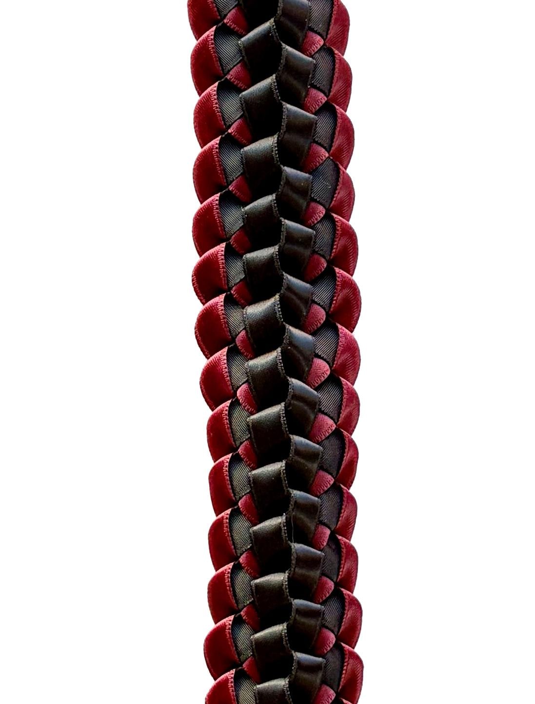 Burgundy and Black Double Ribbon Lei