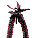 Burgundy and Black Double Ribbon Lei