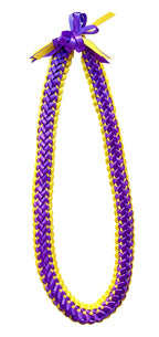Dark Purple and Yellow Double Ribbon Lei