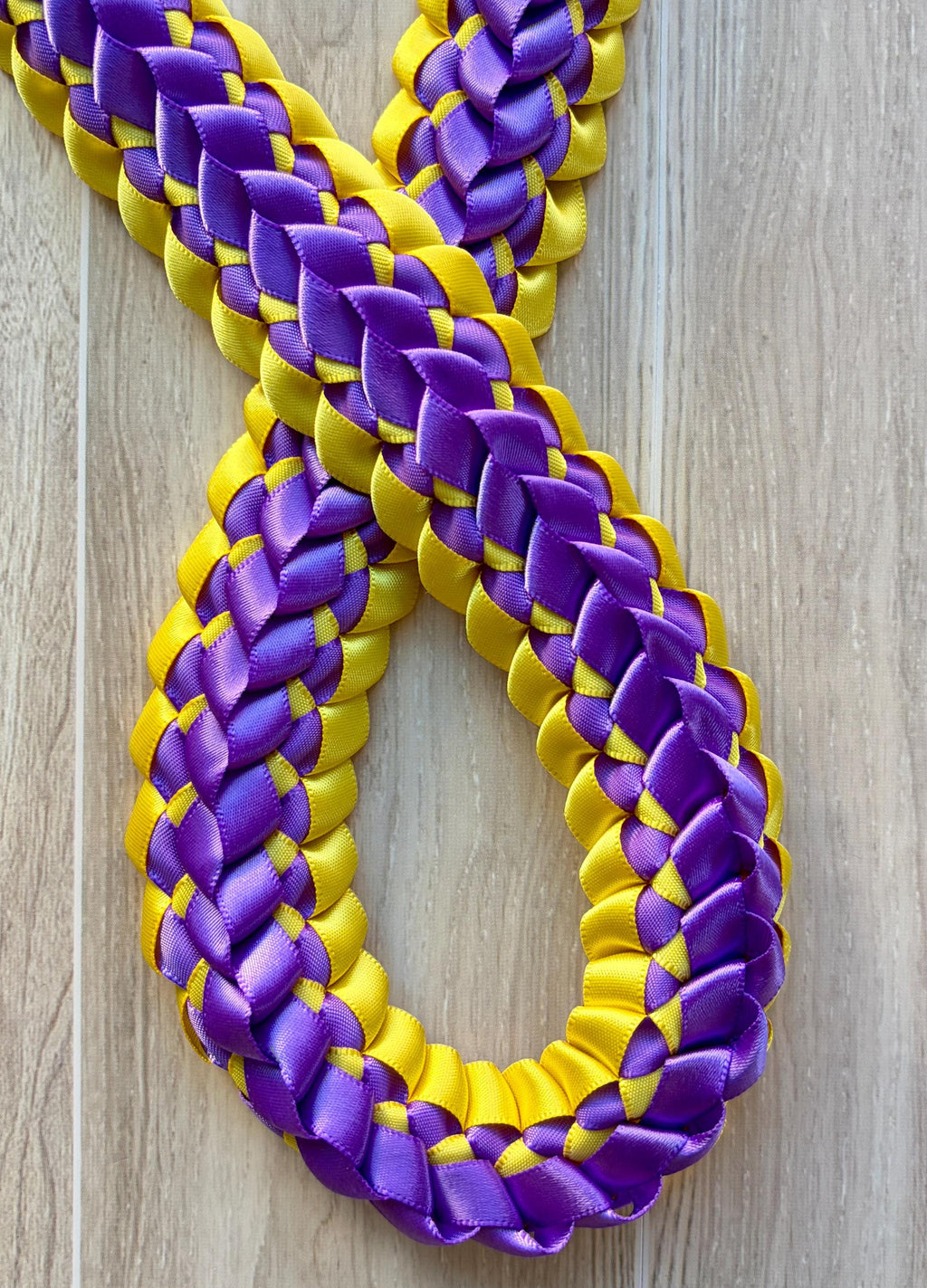 Dark Purple and Yellow Double Ribbon Lei