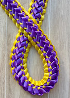 Dark Purple and Yellow Double Ribbon Lei