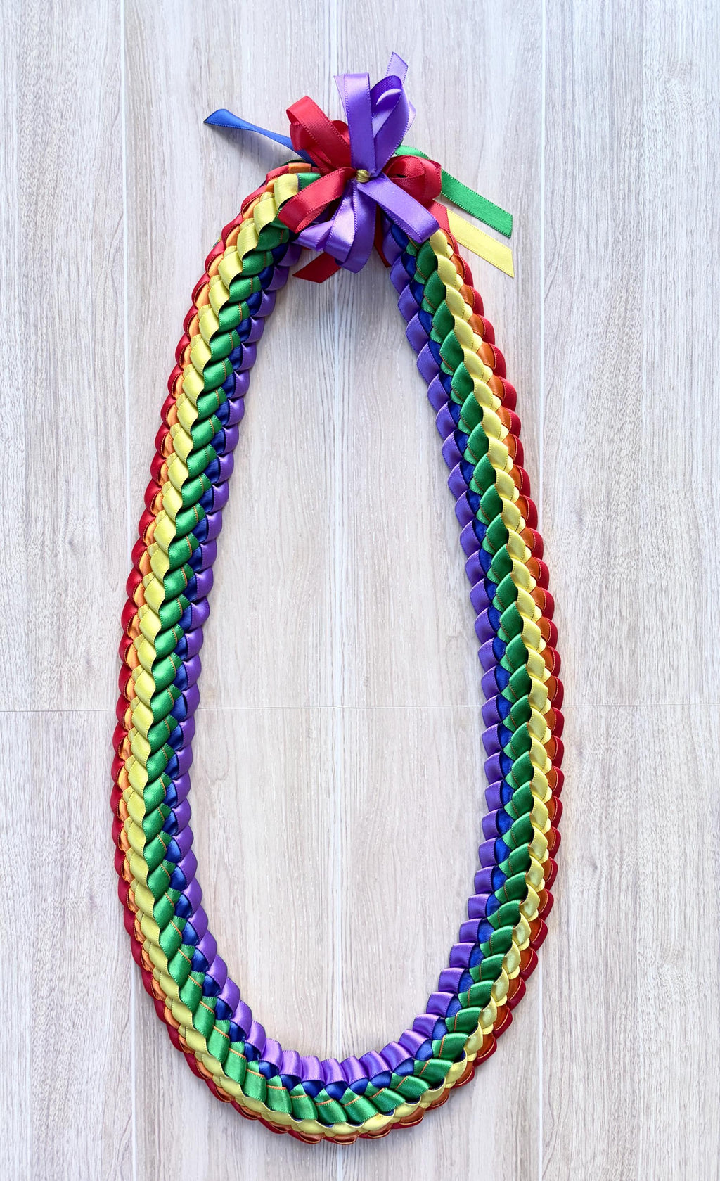 Rainbow Double Ribbon Lei