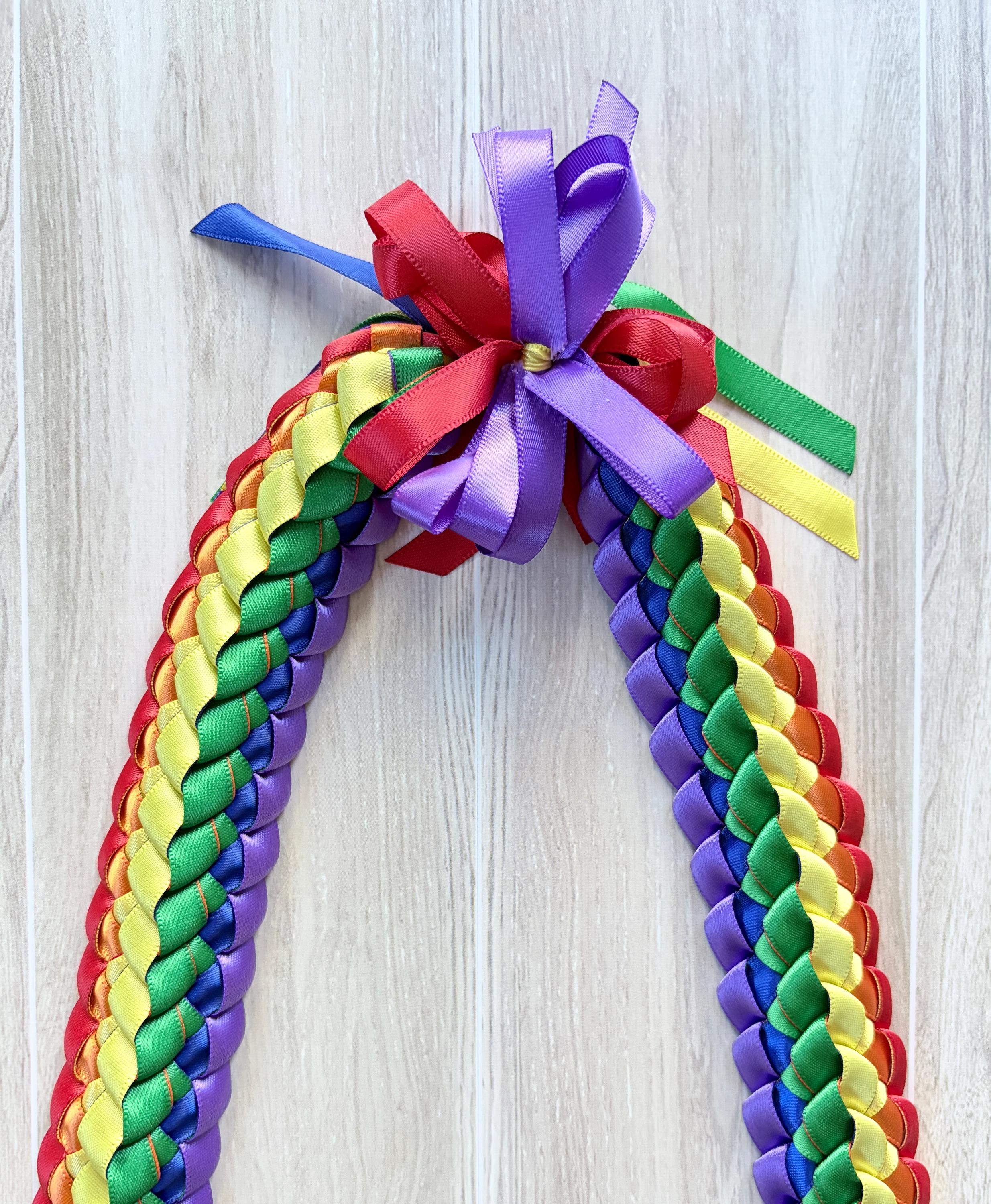 Rainbow Double Ribbon Lei