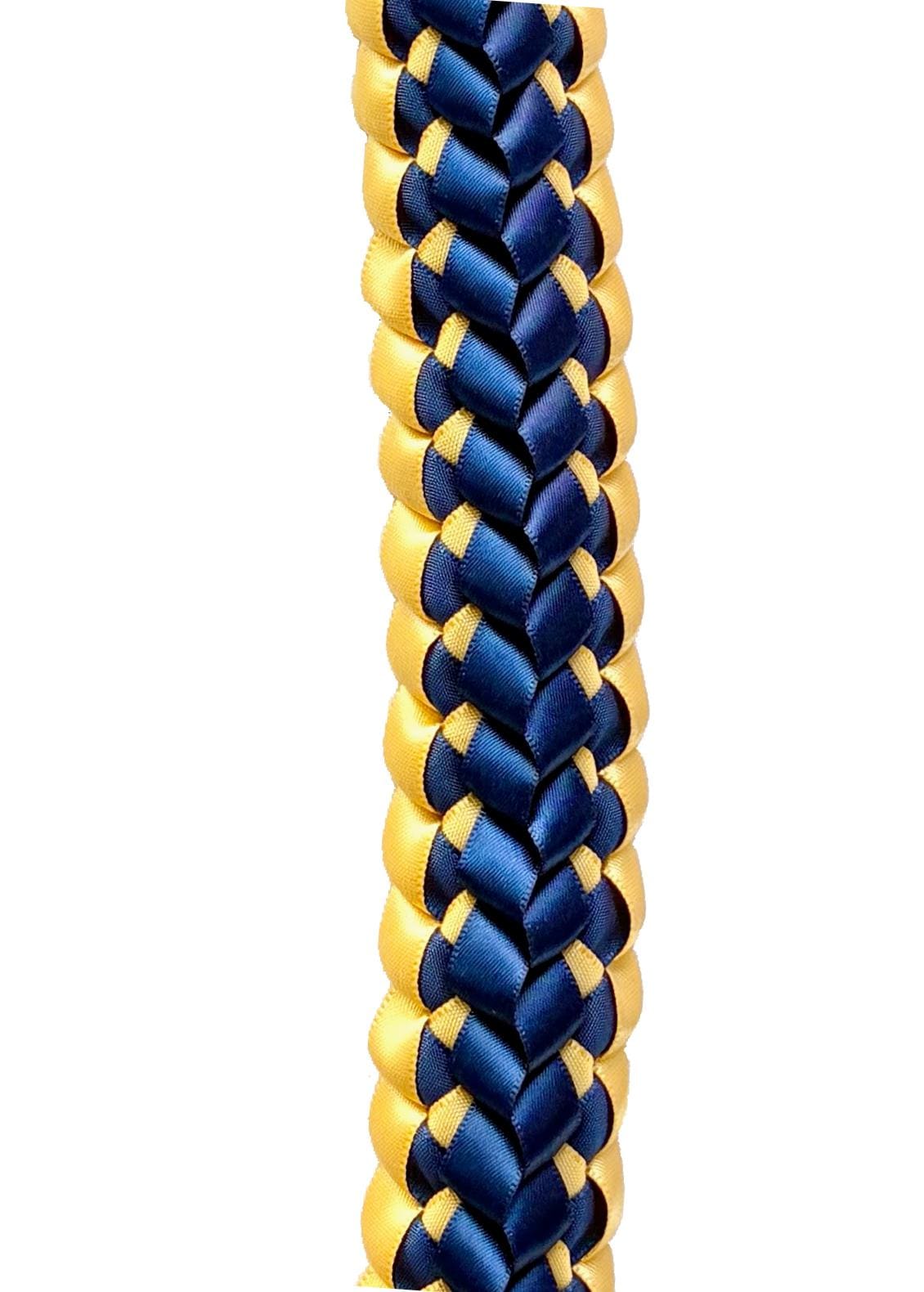 Navy Blue and Gold Double Ribbon Lei
