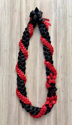 Black and Red Wrap Ribbon Lei