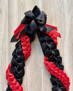 Black and Red Wrap Ribbon Lei
