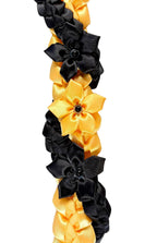 Black and Gold Wrap Ribbon Lei