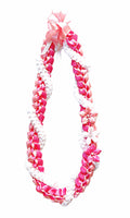 Hot Pink, Pink, and White Wrap Ribbon Lei
