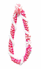 Hot Pink, Pink, and White Wrap Ribbon Lei