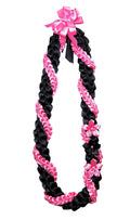Black and Hot Pink Wrap Ribbon Lei