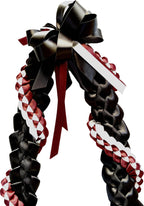 Black, Burgundy, and White Wrap Ribbon Lei