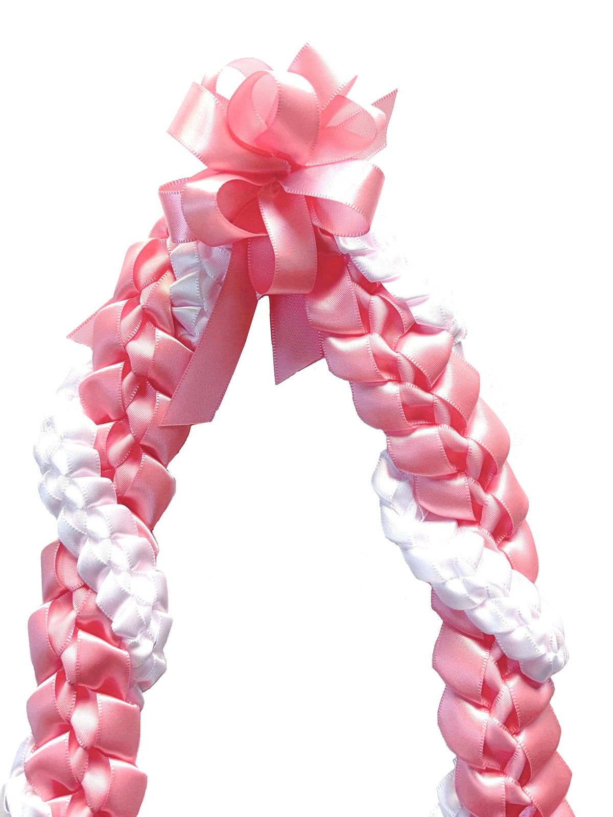 Pink and White Wrap Ribbon Lei