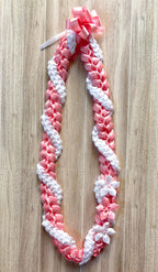 Pink and White Wrap Ribbon Lei