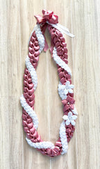 Rose and White Wrap Ribbon Lei