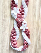 Rose and White Wrap Ribbon Lei