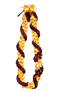 Gold and Burgundy Wrap Ribbon Lei