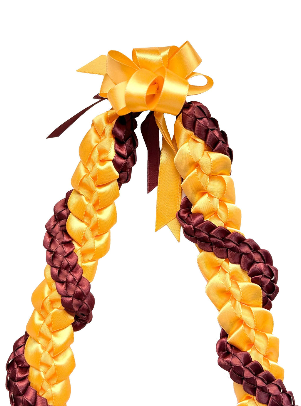 Gold and Burgundy Wrap Ribbon Lei