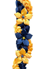 Navy Blue and Gold Wrap Ribbon Lei