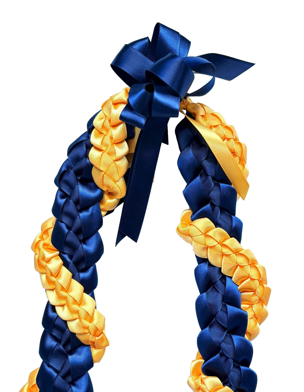 Navy Blue and Gold Wrap Ribbon Lei