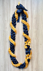 Navy Blue and Gold Wrap Ribbon Lei