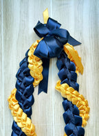 Navy Blue and Gold Wrap Ribbon Lei