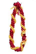 Scarlet and Gold Wrap Ribbon Lei