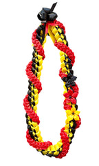 Black, Yellow, and Red Wrap Ribbon Lei